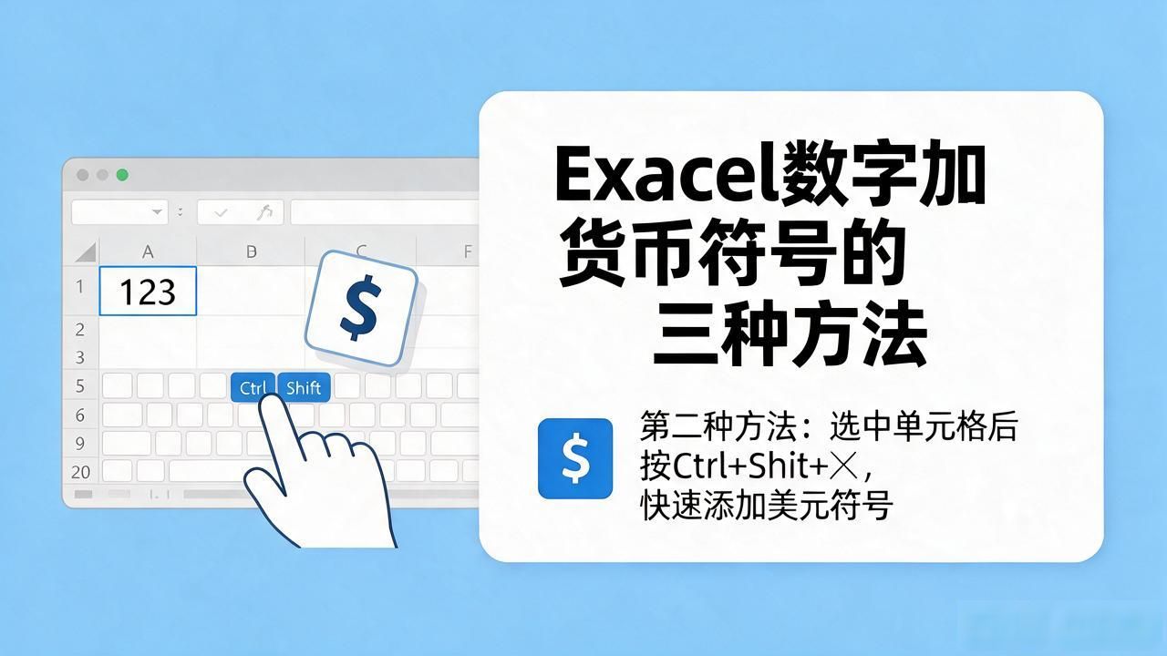 Excel数字加货币符号的三种方法
