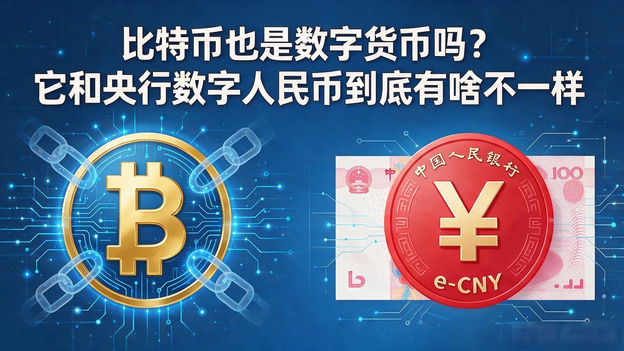 比特币也是数字货币吗？它和央行数字人民币到底有啥不一样