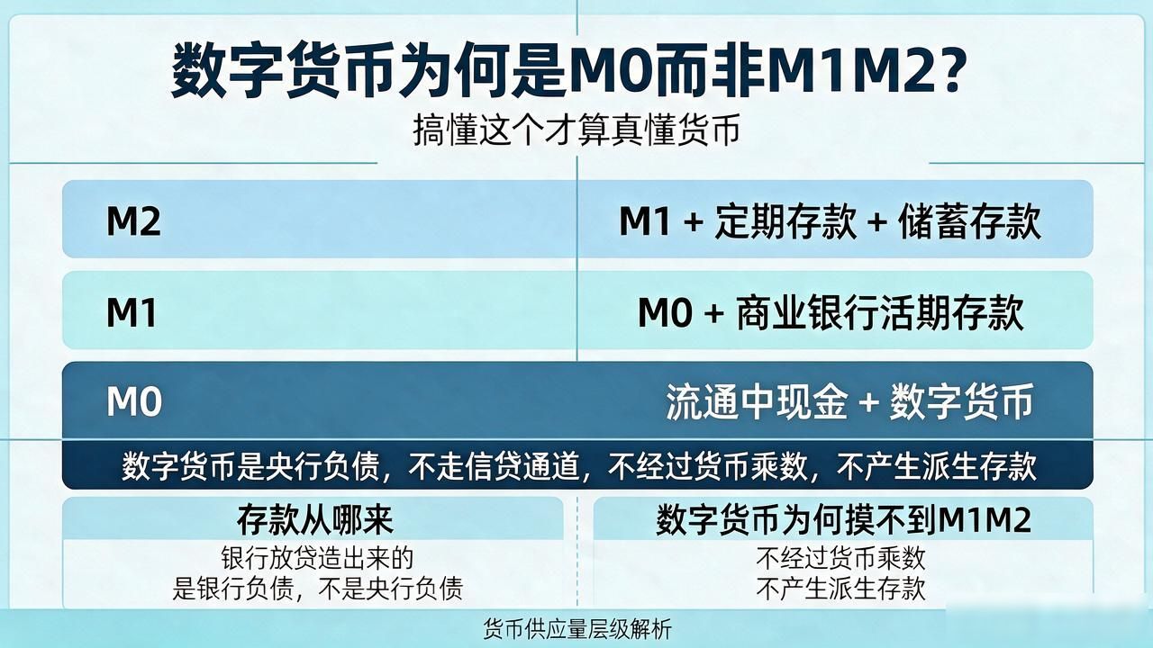 数字货币为何是M0而非M1M2？搞懂这个才算真懂货币