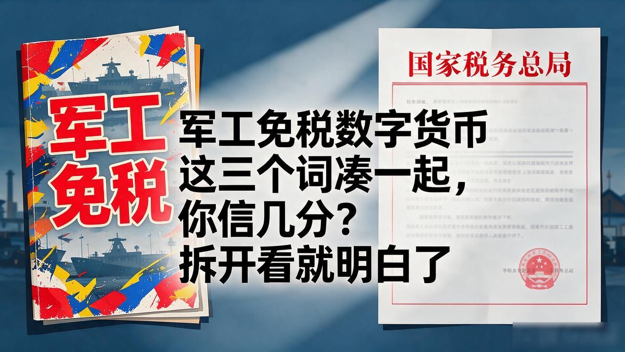 "军工免税数字货币"这三个词凑一起，你信几分？拆开看就明白了