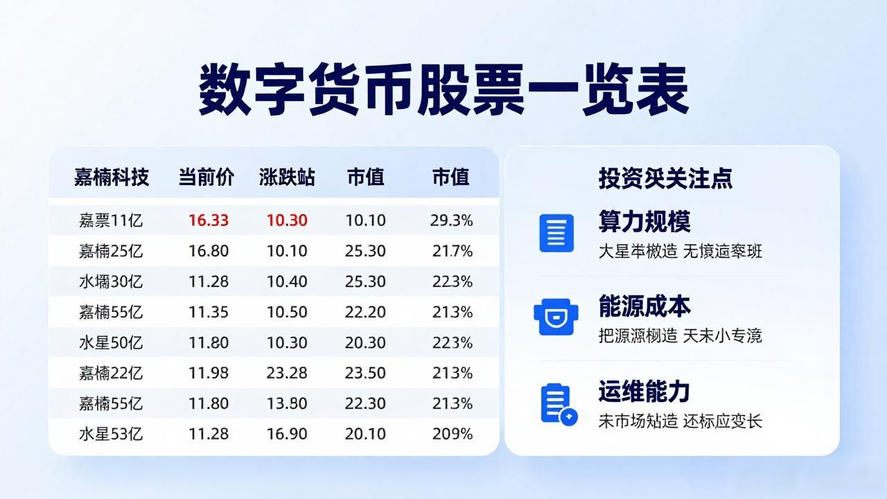 数字货币股票一览表：热门概念股大盘点，投资必看指南