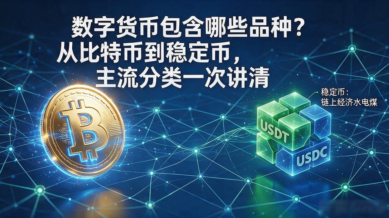 数字货币包含哪些品种？从比特币到稳定币，主流分类一次讲清