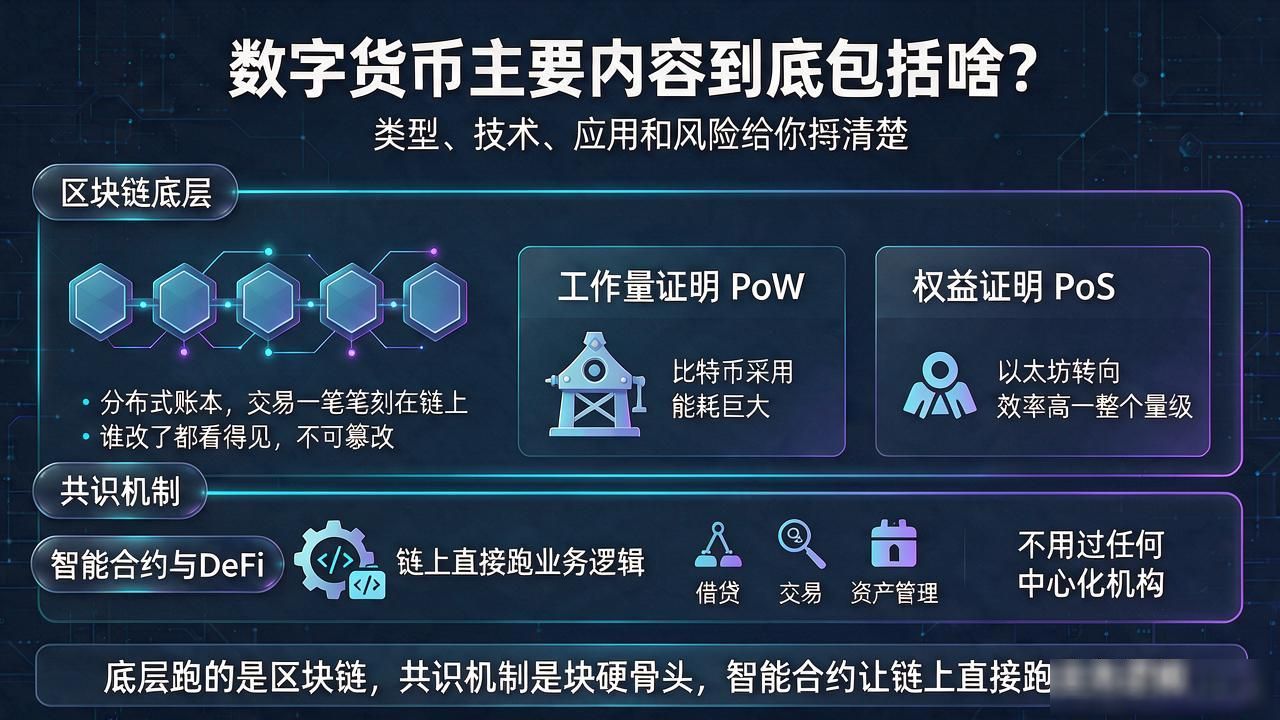 数字货币主要内容到底包括啥？类型、技术、应用和风险给你捋清楚