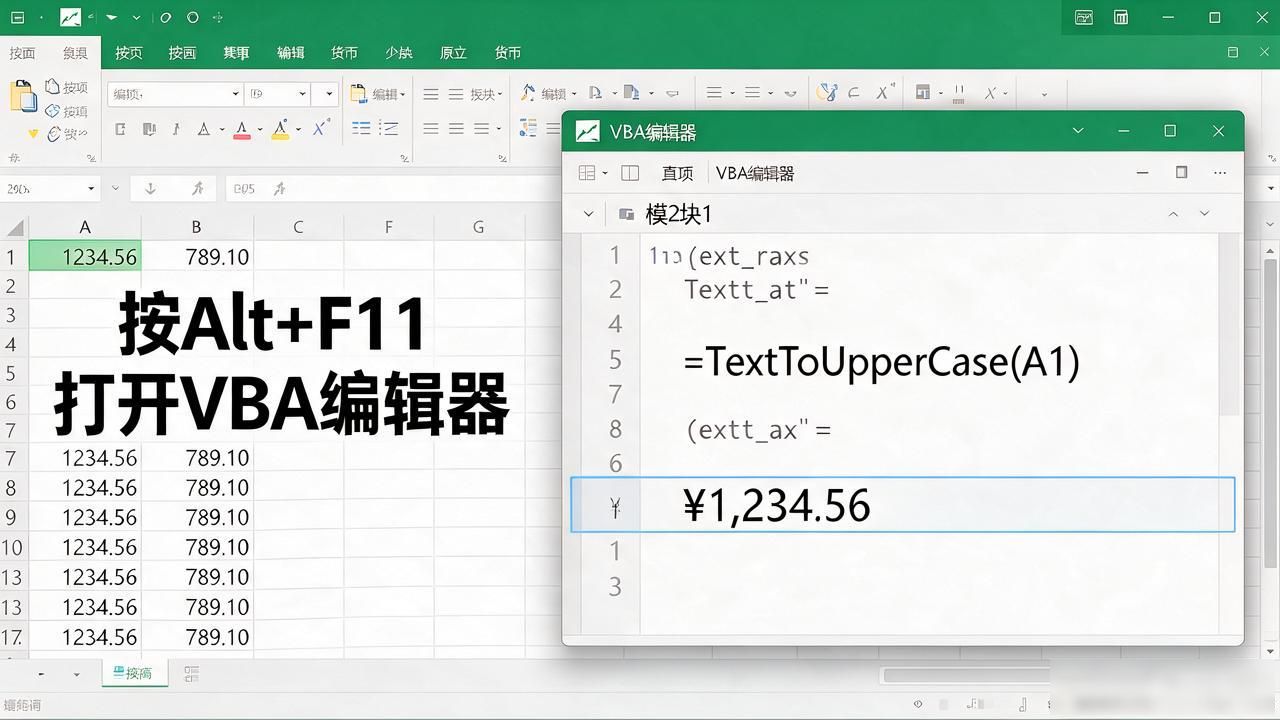 excel输入数字自动变大写货币金额，不用手打