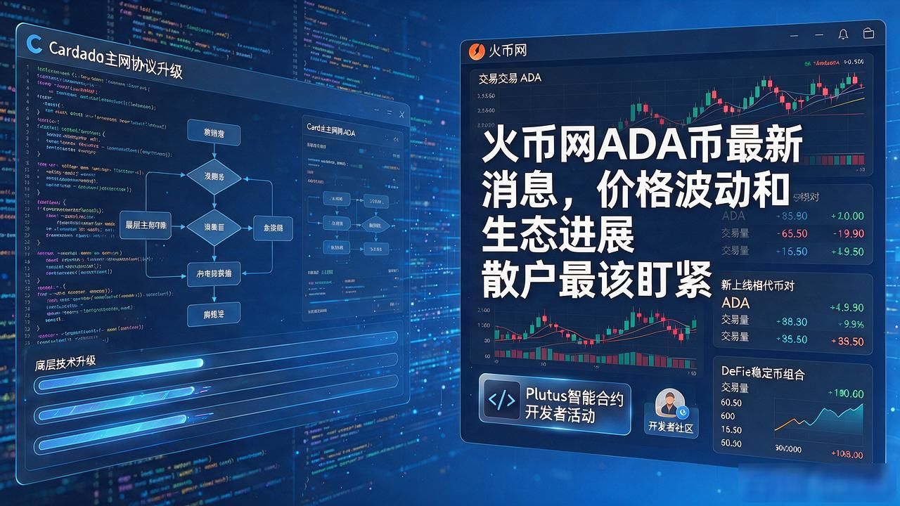 火币网ADA币最新消息，价格波动和生态进展散户最该盯紧